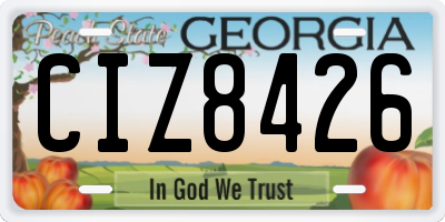 GA license plate CIZ8426
