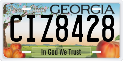 GA license plate CIZ8428