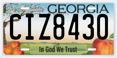 GA license plate CIZ8430
