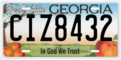 GA license plate CIZ8432