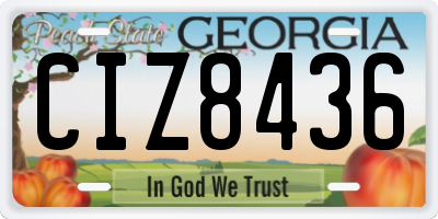GA license plate CIZ8436
