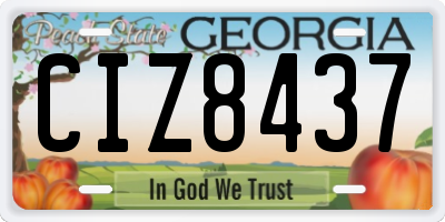 GA license plate CIZ8437