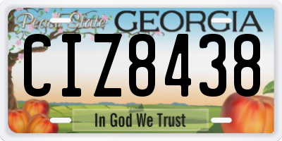 GA license plate CIZ8438