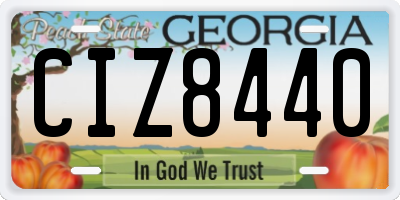 GA license plate CIZ8440