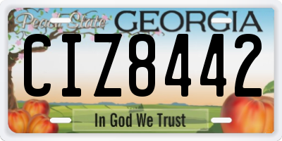 GA license plate CIZ8442