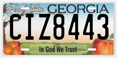 GA license plate CIZ8443