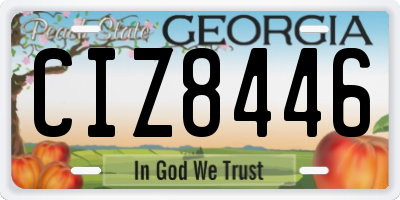 GA license plate CIZ8446