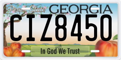 GA license plate CIZ8450