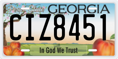 GA license plate CIZ8451