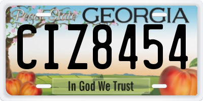 GA license plate CIZ8454