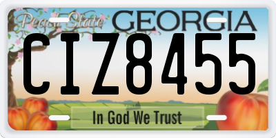 GA license plate CIZ8455