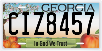 GA license plate CIZ8457