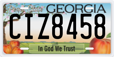GA license plate CIZ8458