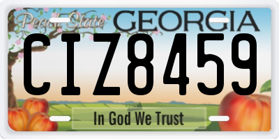 GA license plate CIZ8459