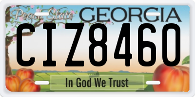 GA license plate CIZ8460