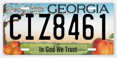 GA license plate CIZ8461