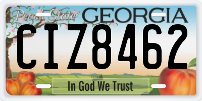 GA license plate CIZ8462