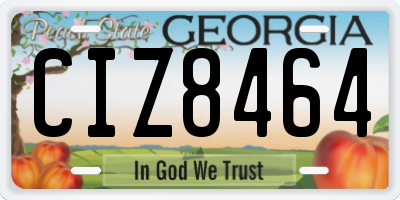 GA license plate CIZ8464