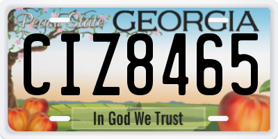 GA license plate CIZ8465