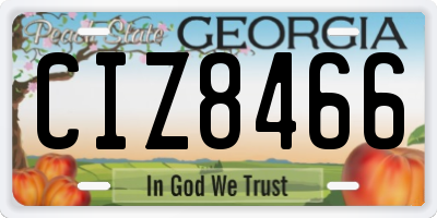 GA license plate CIZ8466