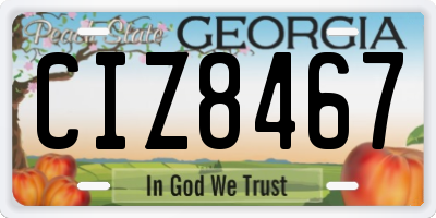 GA license plate CIZ8467