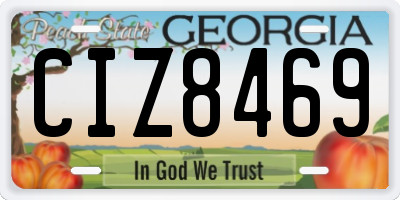 GA license plate CIZ8469