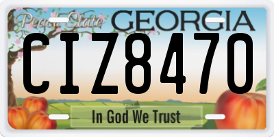 GA license plate CIZ8470