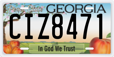 GA license plate CIZ8471