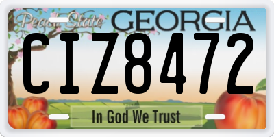 GA license plate CIZ8472