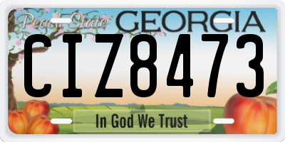 GA license plate CIZ8473