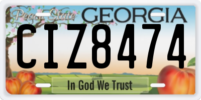 GA license plate CIZ8474