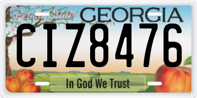 GA license plate CIZ8476