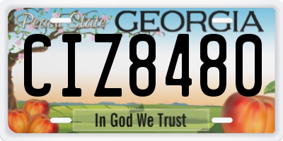 GA license plate CIZ8480