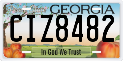 GA license plate CIZ8482