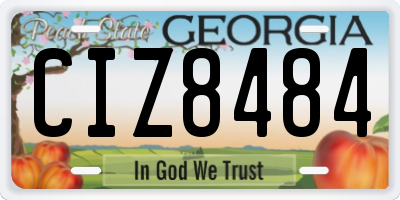 GA license plate CIZ8484