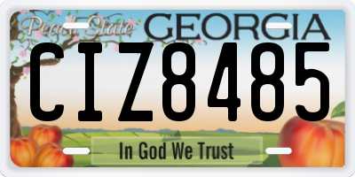 GA license plate CIZ8485