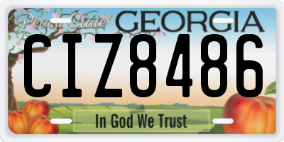 GA license plate CIZ8486