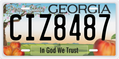 GA license plate CIZ8487