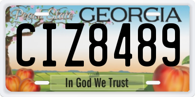 GA license plate CIZ8489