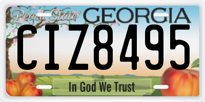 GA license plate CIZ8495