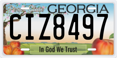 GA license plate CIZ8497