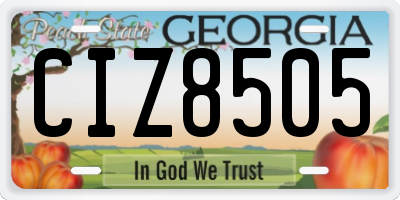 GA license plate CIZ8505