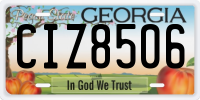 GA license plate CIZ8506