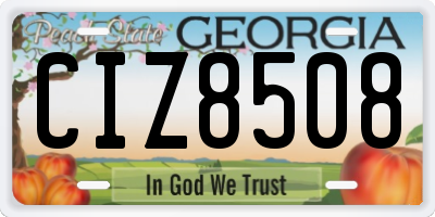 GA license plate CIZ8508