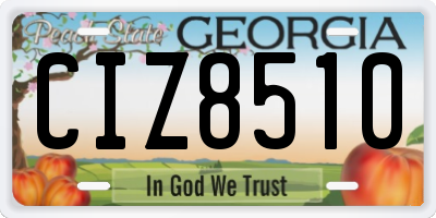 GA license plate CIZ8510