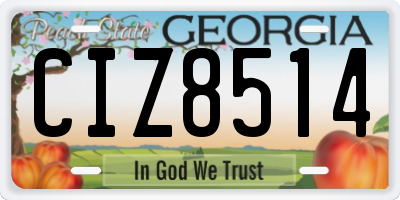 GA license plate CIZ8514