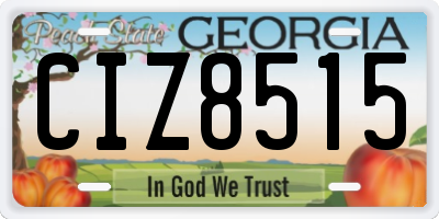 GA license plate CIZ8515