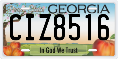 GA license plate CIZ8516