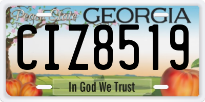 GA license plate CIZ8519