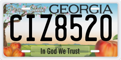 GA license plate CIZ8520